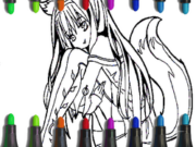 Anime Fox Girl Cute Coloring Pages